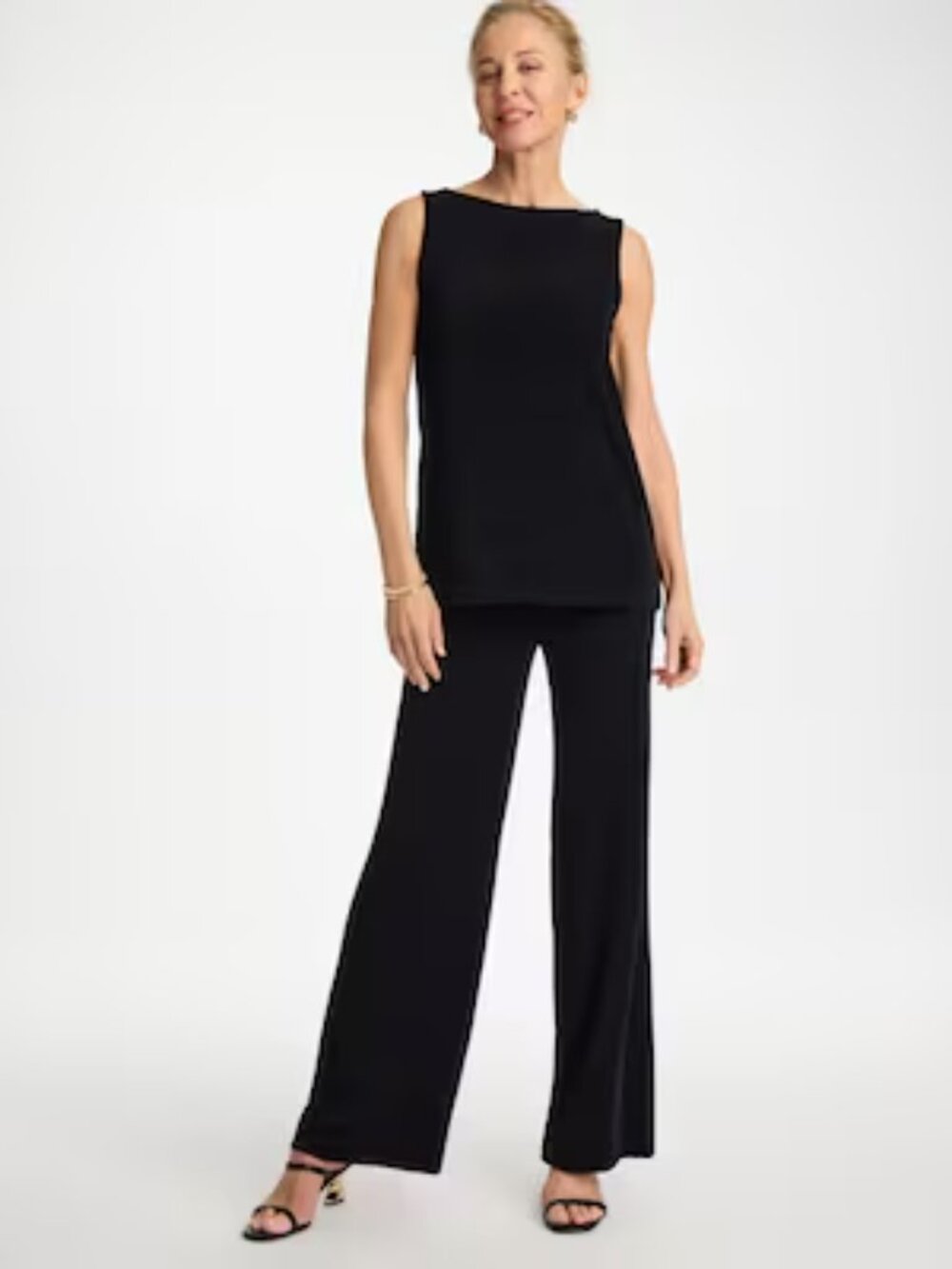 NWOT Chico's Petite Travelers Black Pull-on Wide Leg Pants